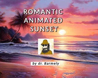 Dreamy Sunset Beach: virtuele achtergrond met geanimeerde lus van 3 seconden voor VTubers en twitch-streams 1080