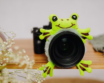 Copain d'appareil photo, copain d'objectif, accessoire photo, objectif d'appareil photo, animaux photo, animaux de caméra, grenouille