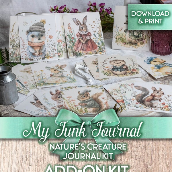 Nature's Creatures Junk Journal ADD-ON kit, Beatrix Potter Style, Woodland, Animals, Easter, My Junk Journal, Printable, Digital Download