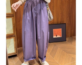 Loose Trousers, Solid Color Loose Trousers, Casual Trousers