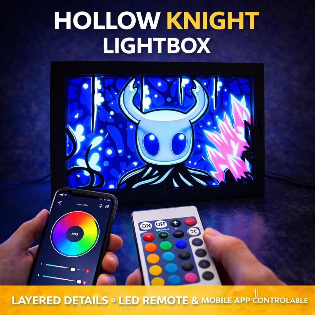 Hollow Knight LED Lightbox / Shadowbox – Gaming Setup – Gift for Gamer ...