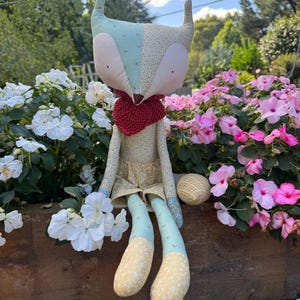 Tilda Patch Fox ~ Handmade Toy ~ Children&#39;s Toy ~ Soft Toy