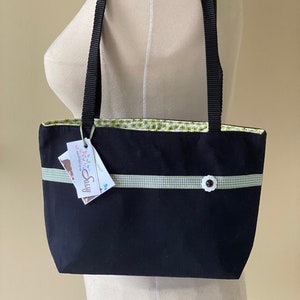 Black Fabric Shoulder Bag, Fabric Hand Bag, Eliza Bag