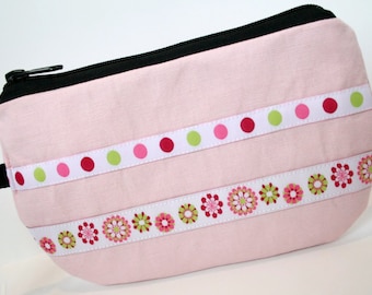 Blass rosa Stoff Armband, IPhone Armband, SmartPhone Armband, Reißverschluss Armband