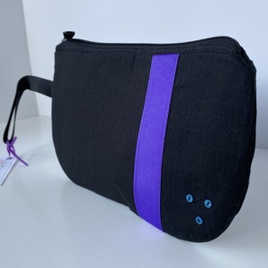 Black Fabric Wristlet, Smart Phone Wristlet, Zippered Wristlet, iPhone Wristlet