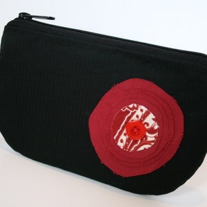 Black Fabric Wristlet, IPhone Wristlet, SmartPhone Wristlet, Zippered Wristlet