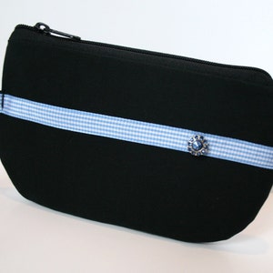 Black Fabric Wristlet, IPhone Wristlet, SmartPhone Wristlet, Zippered Wristlet