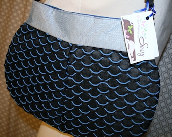 Navy Blue Fabric Shoulder Bag, Handmade Handbag, Fabric Purse, Tonya Bag