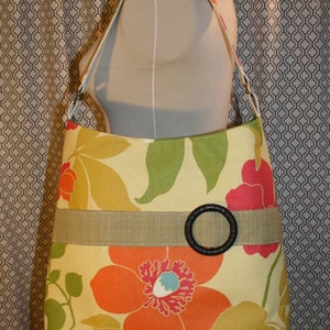 SALE Large Floral Fabric Tote Bag, Commuter Bag, Fabric Work Tote Bag - Chelsea Bag