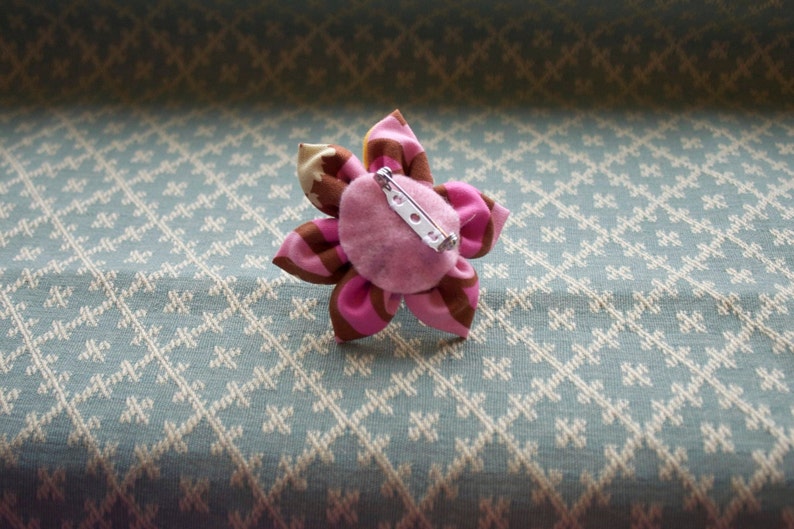 Mauve Fabric Flower Brooch Handmade Fabric Flower Flower Pin