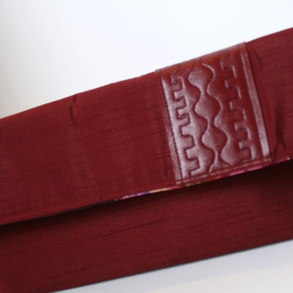 Burgundy Dupioni Silk Clutch Bag, Unique Clutch Bag, Fabric Clutch Bag, Girls Night Out Clutch, Clutch Purse - Alexis Clutch