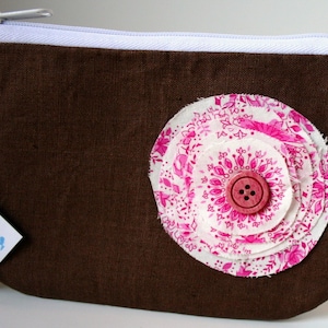 Brown Wristlet, SmartPhone Wristlet, Fabric Wristlet, IPhone Wristlet