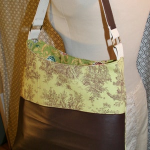 SALE Toile Fabric Tote Bag, Commuter Bag, Fabric Work Tote Bag - Chelsea Bag
