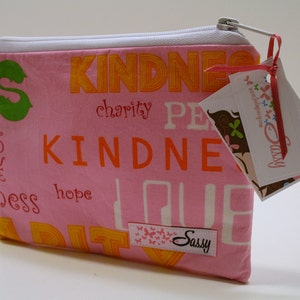 Pink Cosmetic Bag, Medium Size Make up Bag, Travel Cosmetic Case, Lined Makeup bag