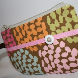 Multi Colored Floral Fabric Wristlet, IPhone Wristlet, SmartPhone Wristlet, Zippered Wristlet