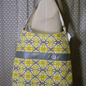 SALE Gray and Yellow Women&#39;s Work Tote, Fabric Tote Bag, Travel Bag - Chelsea Bag