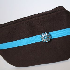 Brown Canvas Fabric Wristlet, SmartPhone Wristlet, Zippered Wristlet, IPhone Wristlet