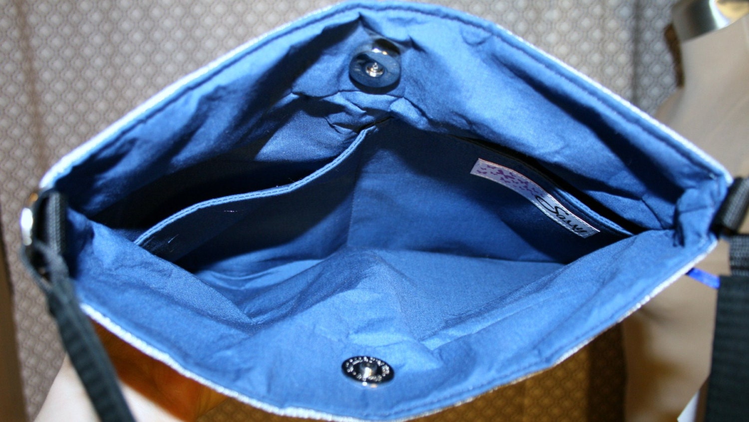 Navy Blue Fabric Shoulder Bag Handmade Handbag Fabric Purse Etsy