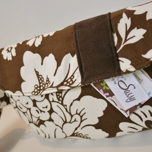 Brown Floral Fabric Wristlet, Fabric Wristlet, IPhone Wristlet, Zippered Wristlet, Cell Phone Wristlet, Emma Bag
