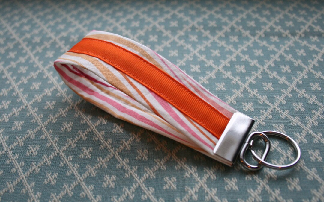 Fabric Key Chain, Wristlet Key Fob, Ribbon Keychain - Etsy