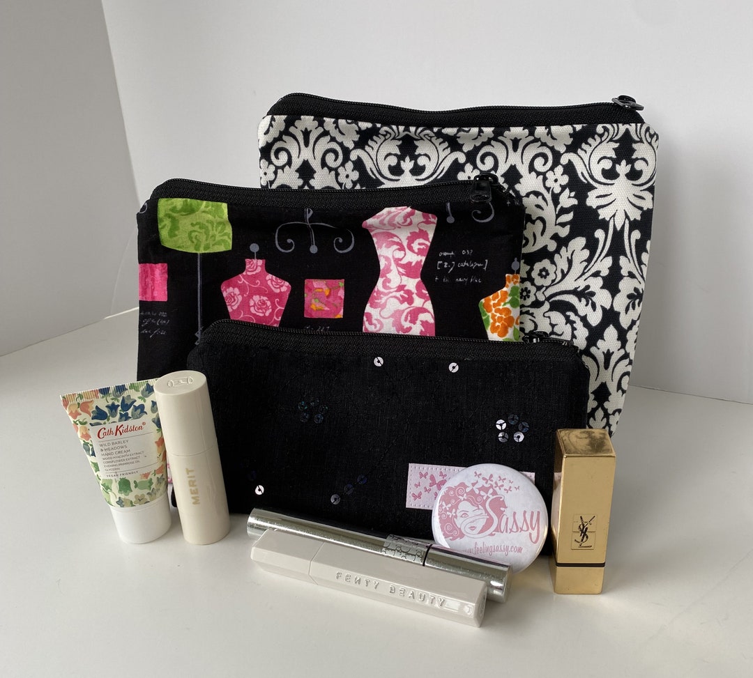 Paris Themed Fabric Make up Bag Set Small Medium and Large Etsy