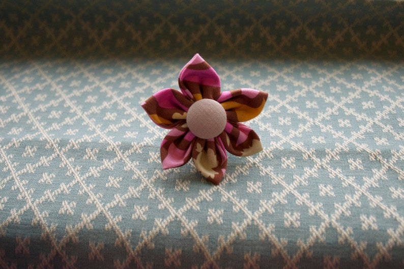 Mauve Fabric Flower Brooch Handmade Fabric Flower Flower Pin