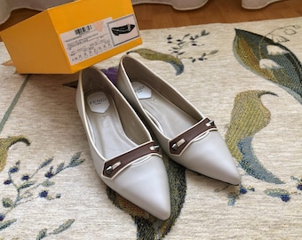 Designer Women's Shoes Fendi, Pearl Leather, Size 37/23.5, Italy