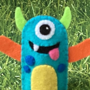Colorful Monster Finger Puppet -  Cute Monster Puppet - Toy Monster Felt Puppet