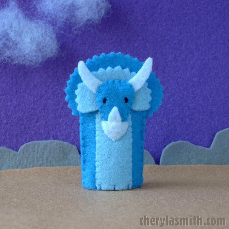 Triceratops Dinosaur Finger Puppet Felt Finger Puppet Triceratops Dinosaur Puppet