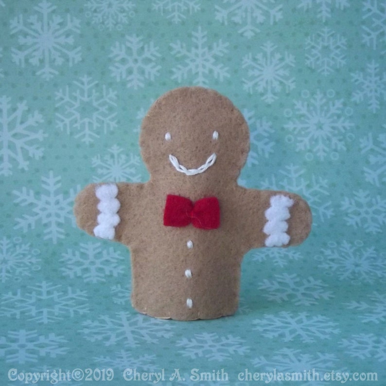 Gingerbread Man Christmas Finger Puppet Gingerbread Man Etsy