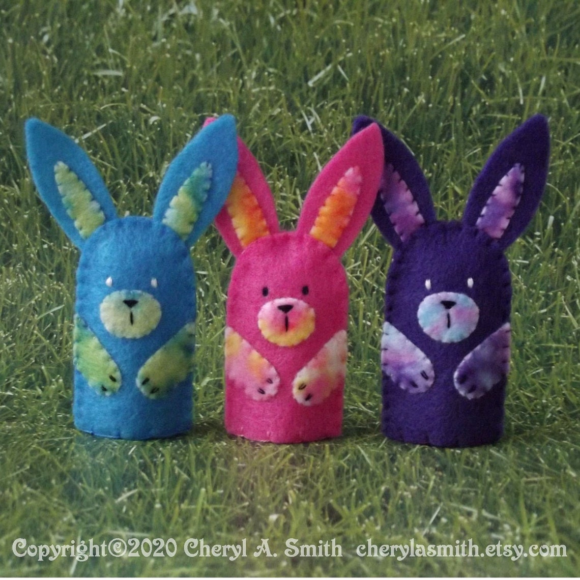 Bunny Finger Puppet Easter Bunny Tie Dye Bunny Blue Pink Etsy