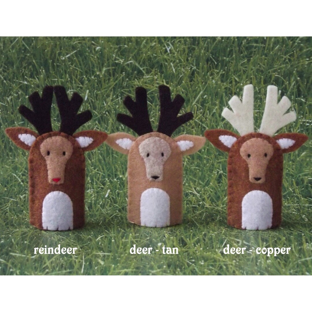 Buck Stag Deer Finger Puppet Deer Puppet Felt Animal Puppet Woodland ...