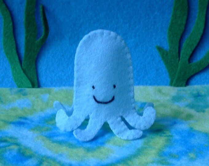 Baby Blue Octopus Finger Puppet Felt Finger Puppet Octopus Etsy