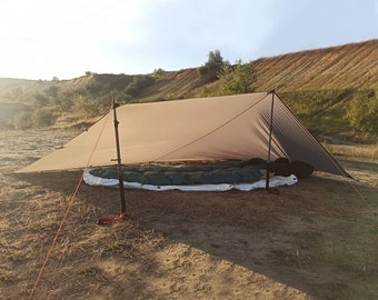 Lightweight silnylon tarp - Backpacking shelter for ultralight travelers - The Gift for Hiking fans