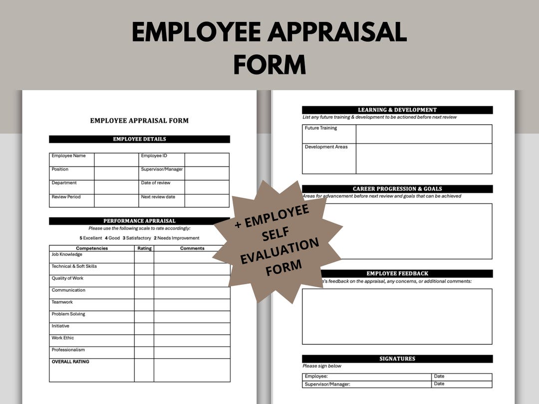 Employee Appraisal Form Template Staff Performance Review Employee Employee Appraisal Form Template Staff Performance Review Employee