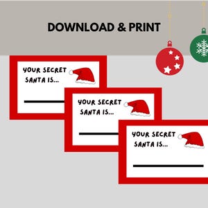 Secret Santa Draw - Cards for Office Party, Printable Gift Exchange ...