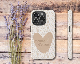 Maman d'amour - Tough Phone Case (Iphone, Galaxy, Pixel) - Mother's Day