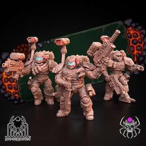 Grimdark Battle Brothers 8legs miniatures  Flame lizards demolitionist special forces Proxy models for SCIFI games 5 models