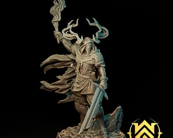 WitchGuild Hedge Knight armored knight/paladin Miniature and Bust for Tabletop Roleplaying Games, Please read description for choices.