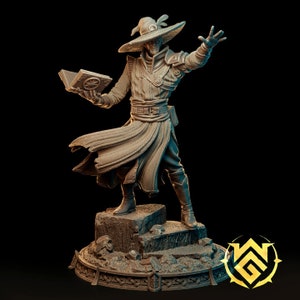 WitchGuild Hyperion, Enlightened human wizard/mage Miniature and Bust for Tabletop Roleplaying Games, Please read description for choices.