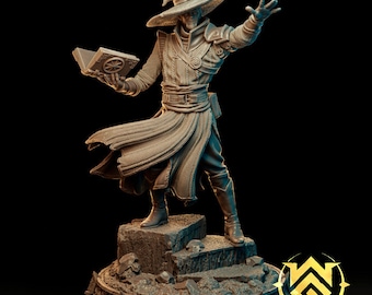 WitchGuild Hyperion, Enlightened human wizard/mage Miniature and Bust for Tabletop Roleplaying Games, Please read description for choices.