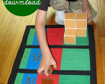 Digital Download PDF Sewing Pattern Montessori DIY Math: Addition and Place Value Mats