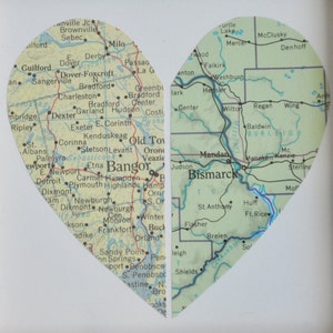 Gay Wedding Gift for Couple Map Heart Framed with Text zdjęcie 4