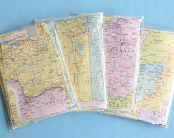Map Paper Scrap Pack 60+ pieces All PASTEL Scrapbook Paper DIY Wedding Decorations