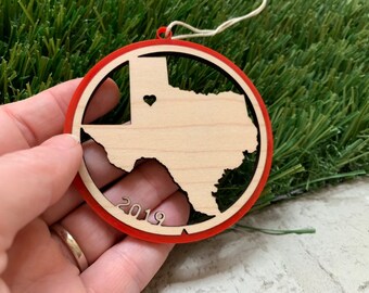 Map Ornament Personalized with State