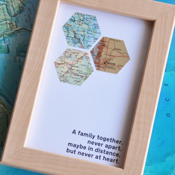 Personalized Gift for Parents Distance Mom Father Brother Sister Long Distance Family Map Art