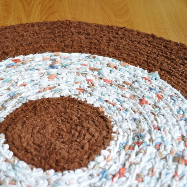 SALE Crochet Rag Rug - Autumn Harvest - Recycled - Upcycled - by EKRA
