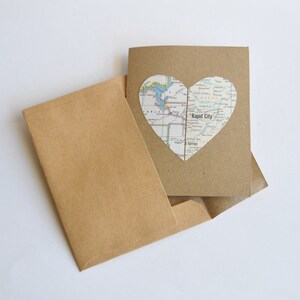 Long Distance Boyfriend Card Custom Made Map Heart with Your Cities image 3