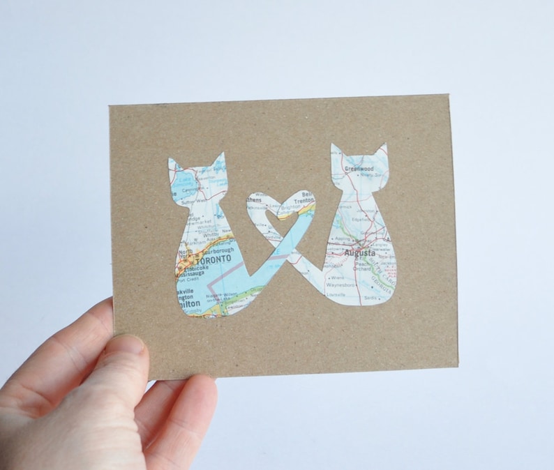 Long Distance Relationship Card Love Cats LDR image 3