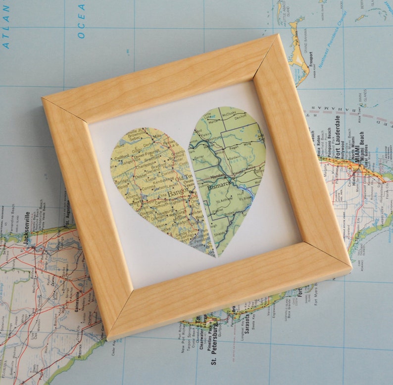 Graduation Gift for Graduate Personalized Map Heart Framed image 2